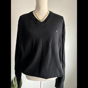 Tommy Hilfiger Black V-Neck Sweater